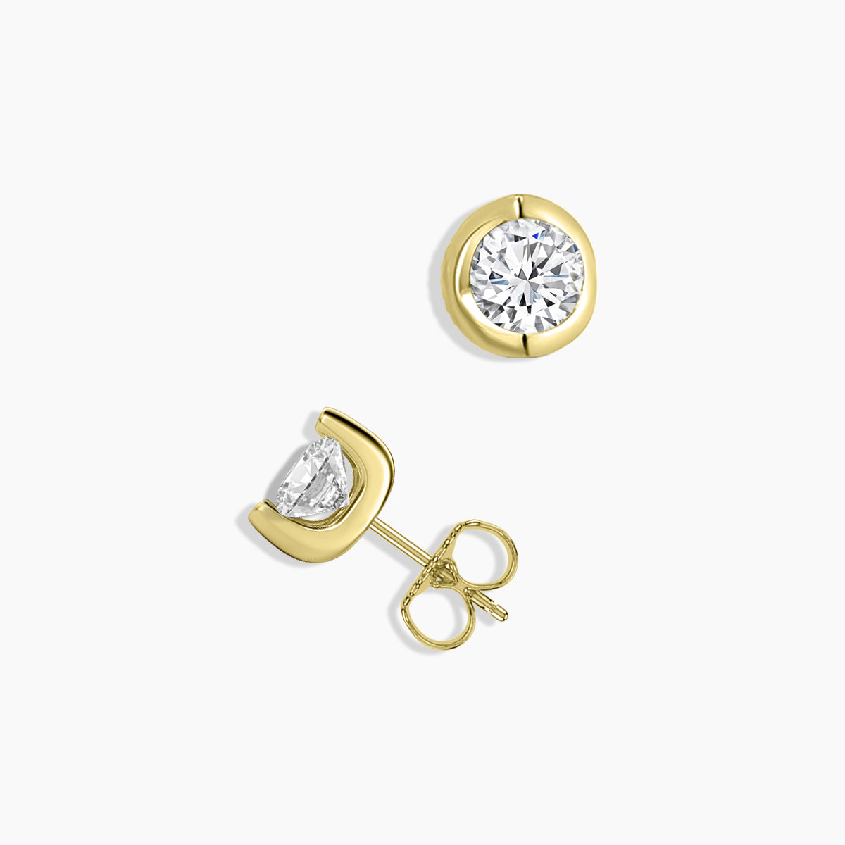 0.75 Ctw RD Diamond TENSION-Set Stud with Push Back