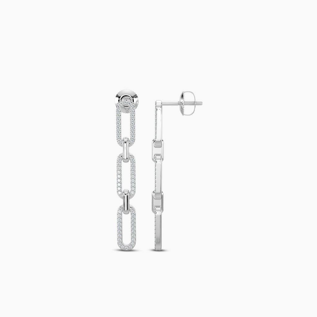 0.20 Ctw Diamond Paperclip Earrings