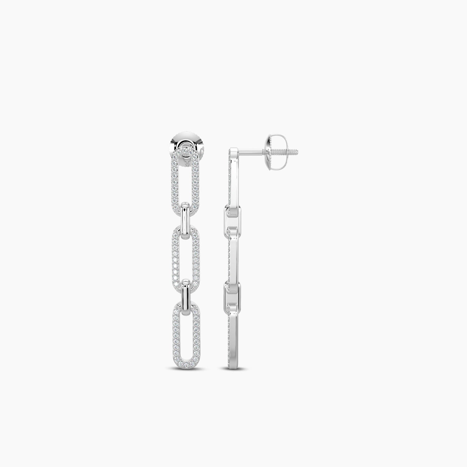 0.20 Ctw Diamond Paperclip Earrings