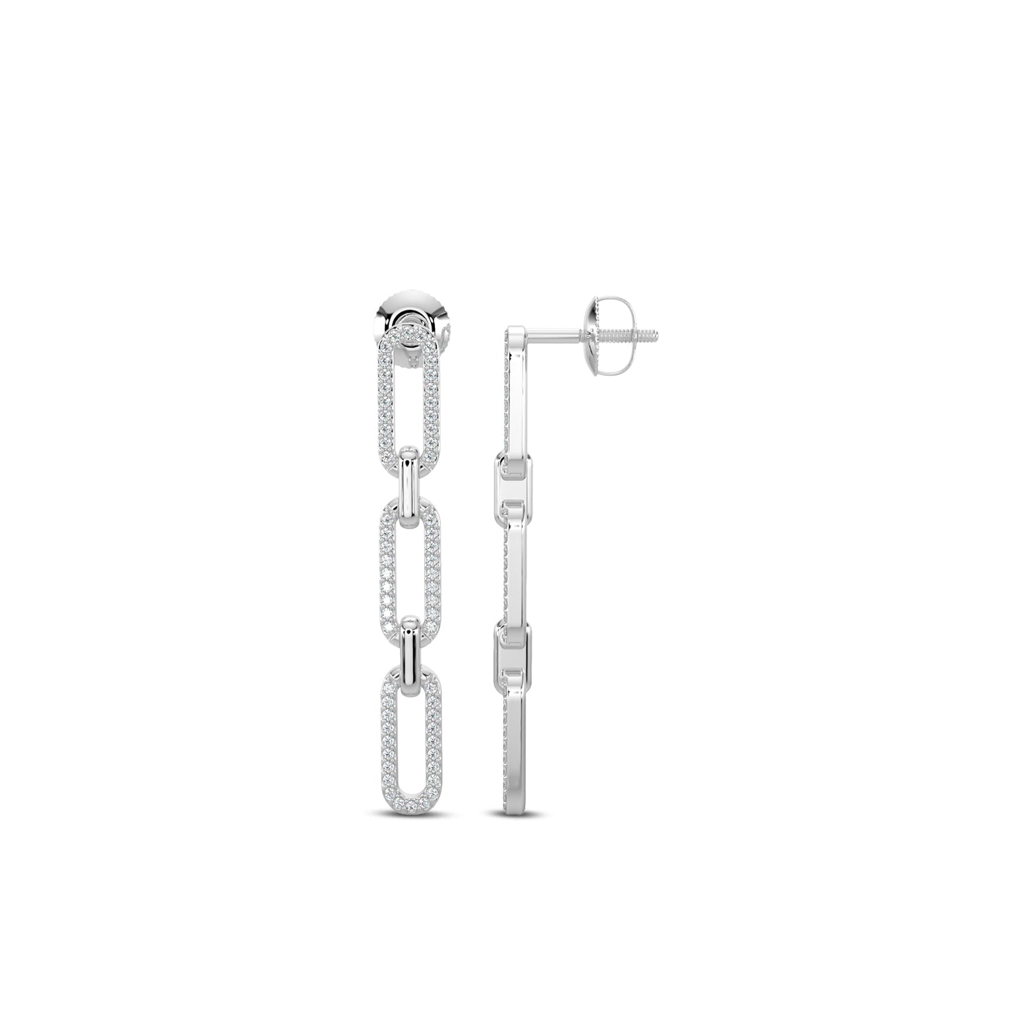 0.20 Ctw Diamond Paperclip Earrings