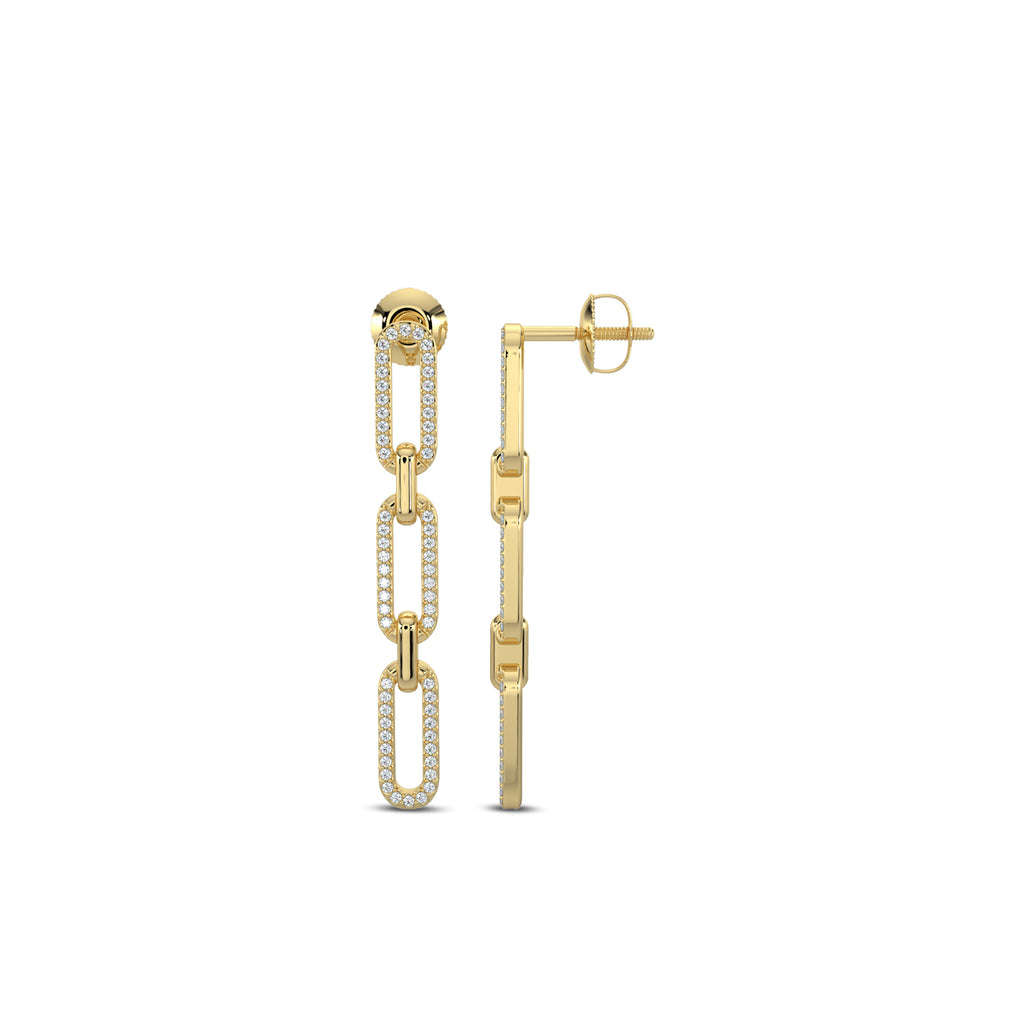 0.20 Ctw Diamond Paperclip Earrings