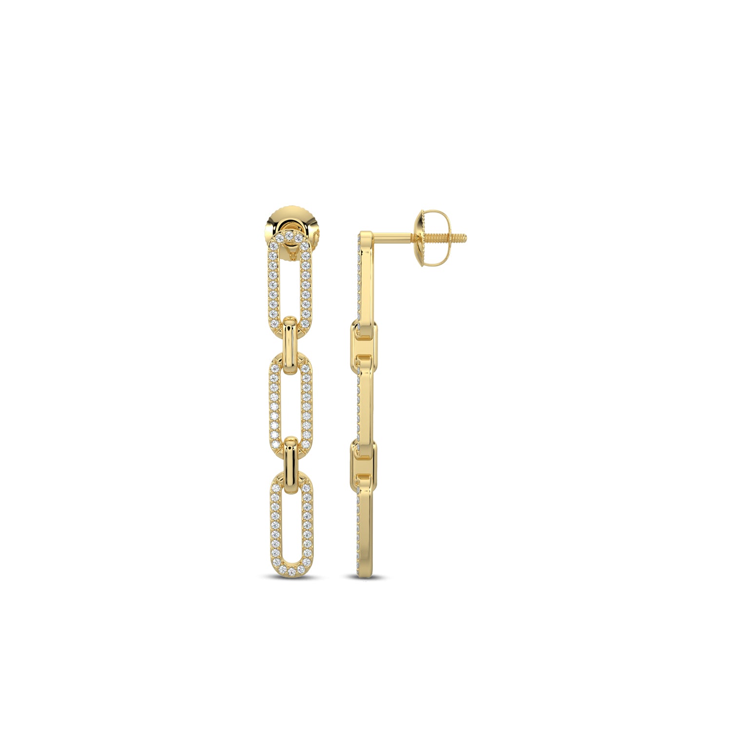 0.20 Ctw Diamond Paperclip Earrings