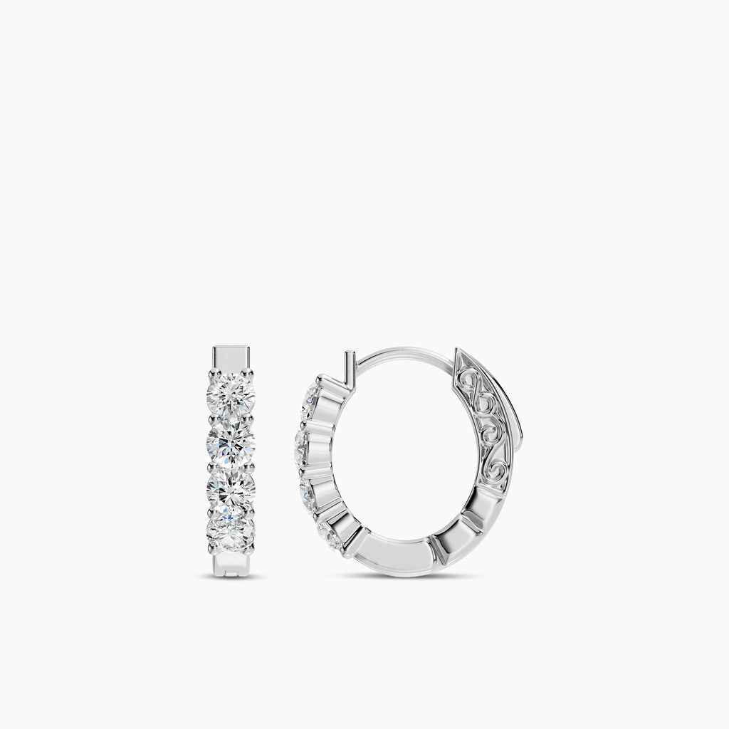 1.00 Ctw Diamond OV Shape Earring Huggies