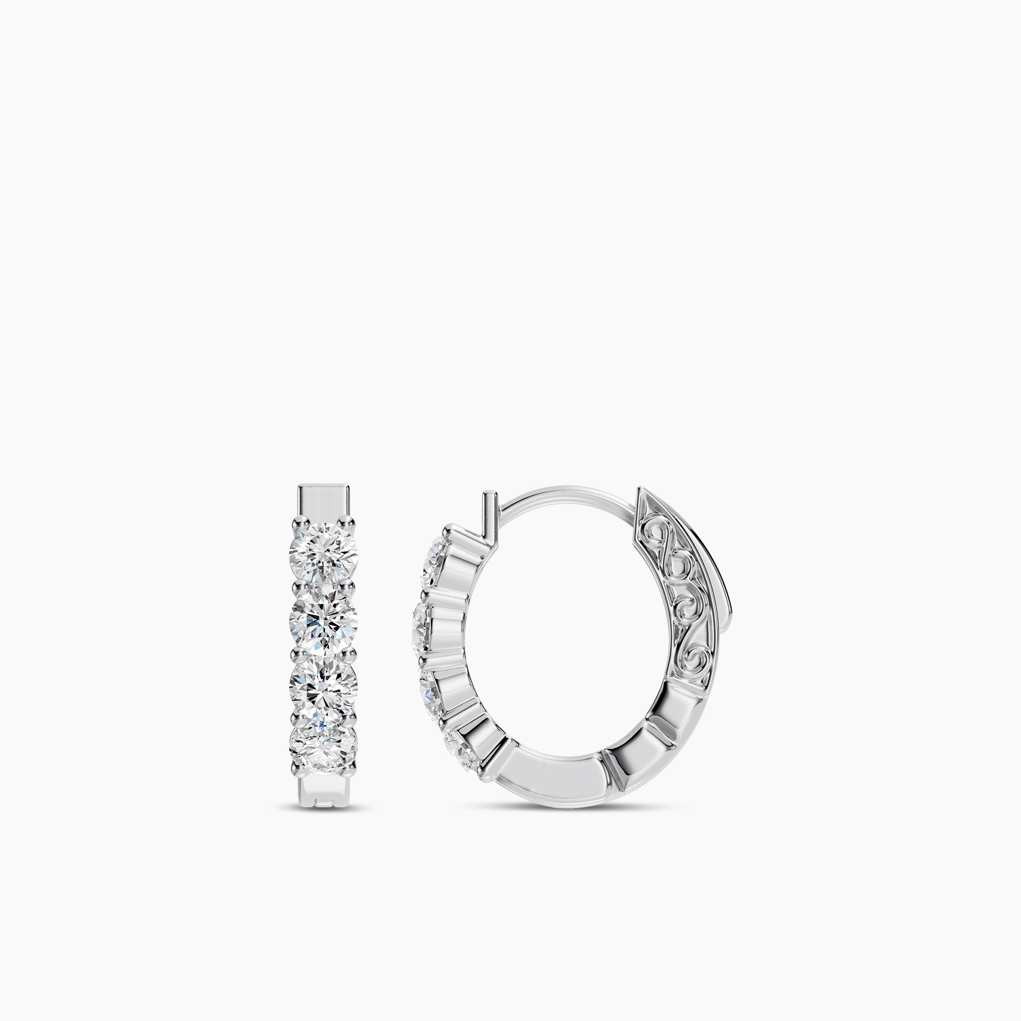 1.00 Ctw Diamond OV Shape Earring Huggies
