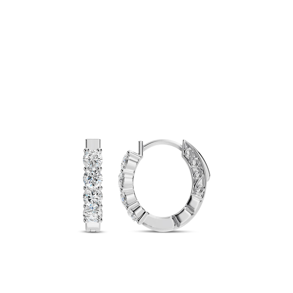 1.00 Ctw Diamond OV Shape Earring Huggies
