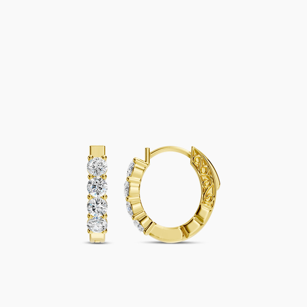 1.00 Ctw Diamond OV Shape Earring Huggies