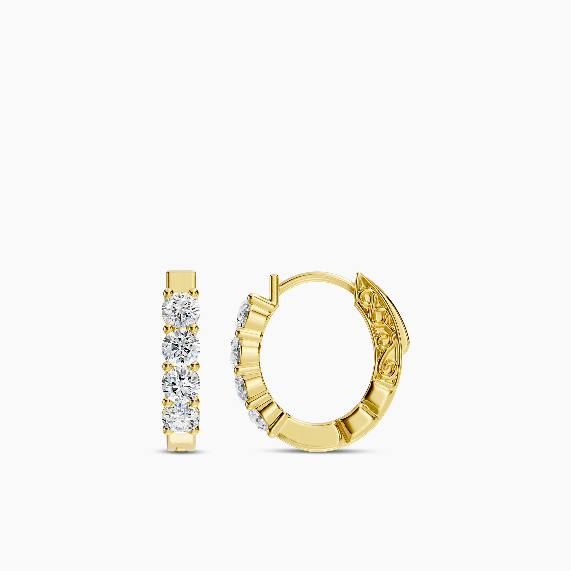 1.00 Ctw Diamond OV Shape Earring Huggies