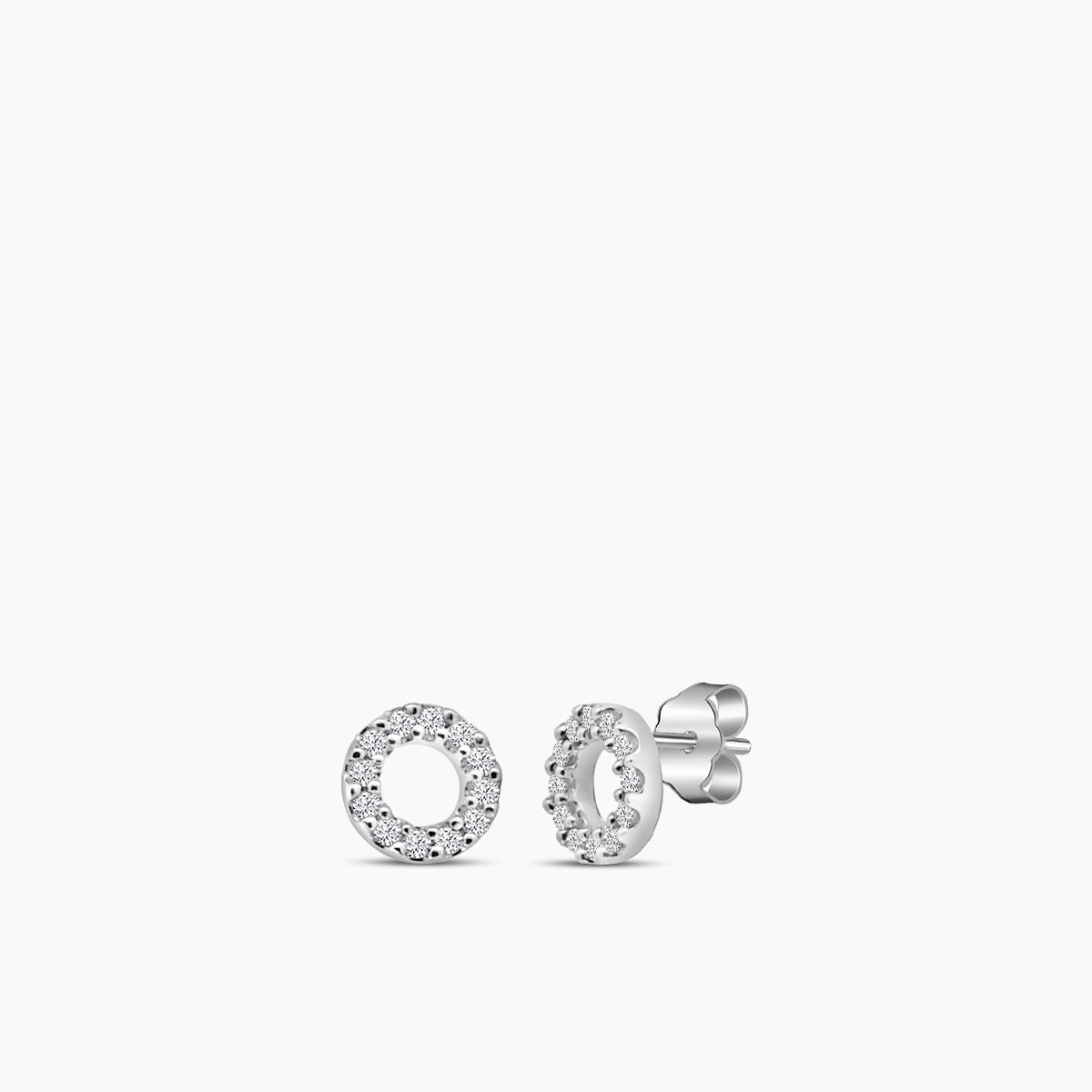 14KY 0.10 Ctw Diamond Circle Earring