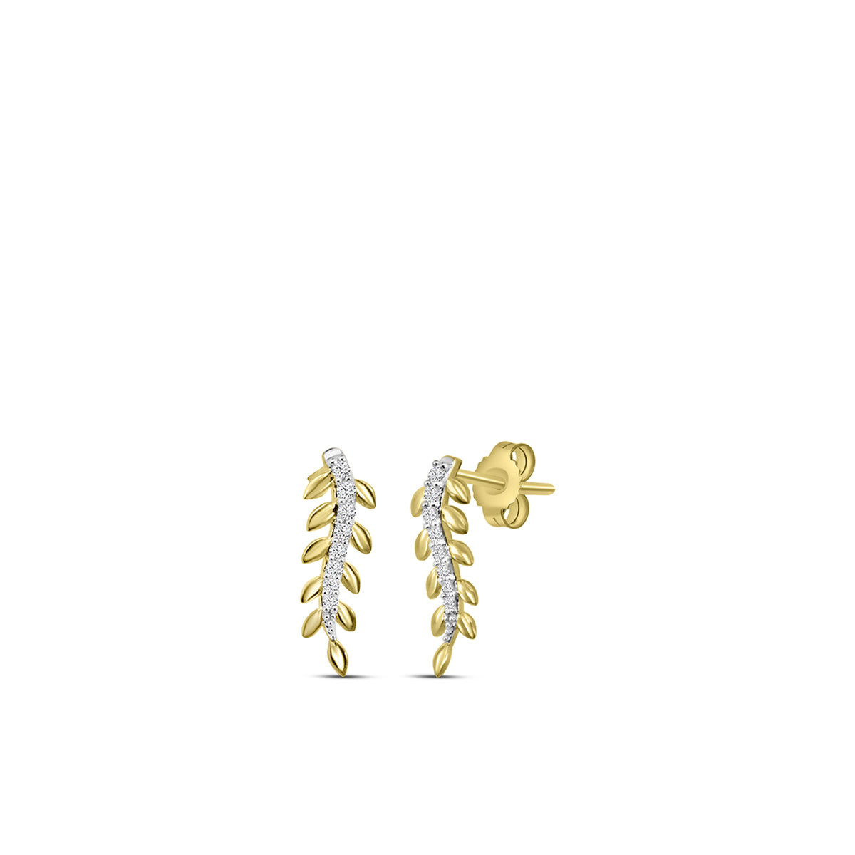 0.10 Ctw Diamond Fancy Leaf Shape Earring