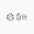 1.00 Ctw RD Diamond Bezel-Set Beaded Stud with Medium Push Back