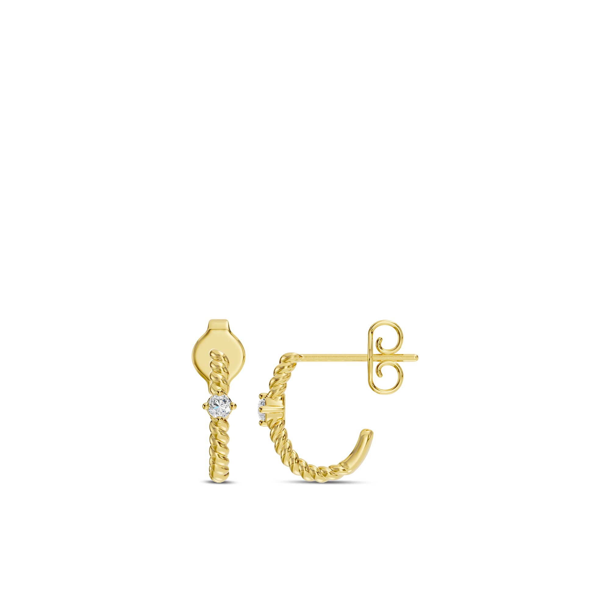 0.10 Ctw RD Diamond Twisted Earrings
