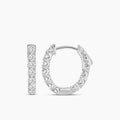 1.50 Ctw Inside Out Diamond Oval Earring Hoop