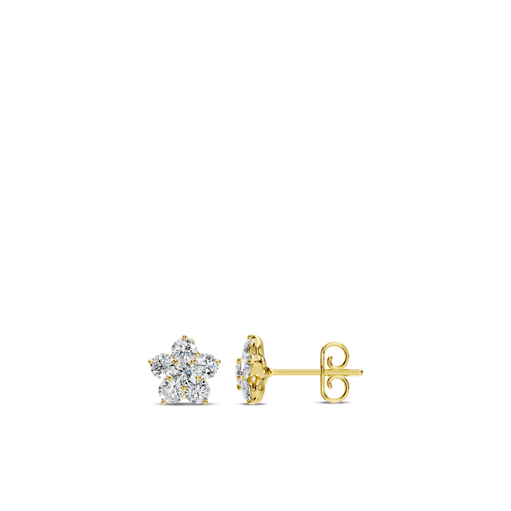 1.00 Ctw Diamond Astra Flower Earring