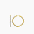 14KY 2.00 Ctw Inside Out Diamond Round Earring Hoop