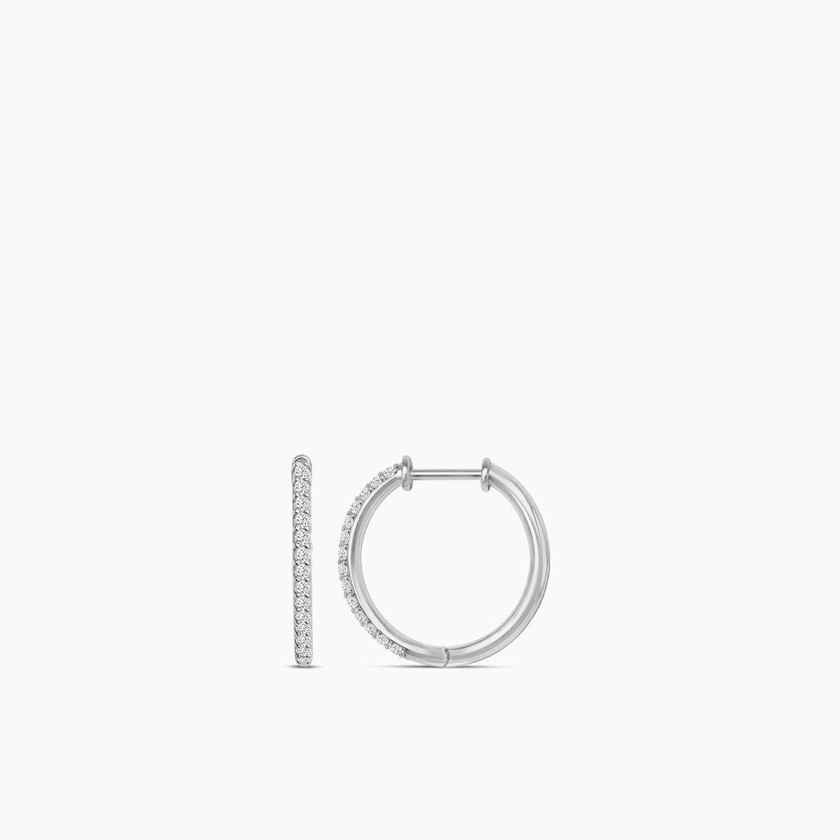 14KW 0.15 Ctw Diamond Round Shape Earring Huggies