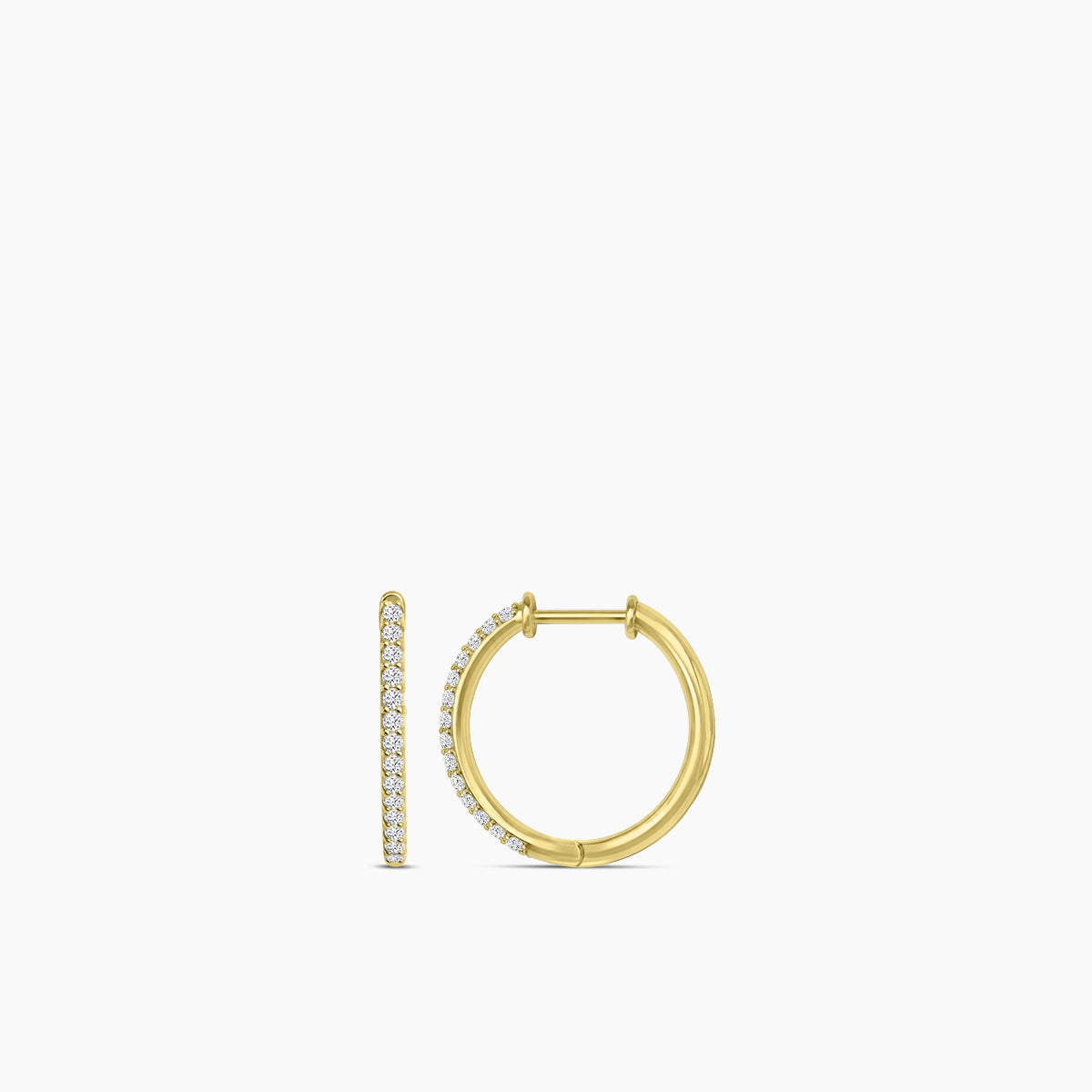 14KW 0.15 Ctw Diamond Round Shape Earring Huggies