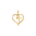 10K Yellow Gold Round Diamond Heart with Cross Pendant 1/25 Cttw crafted in yellow gold with round brilliant diamonds