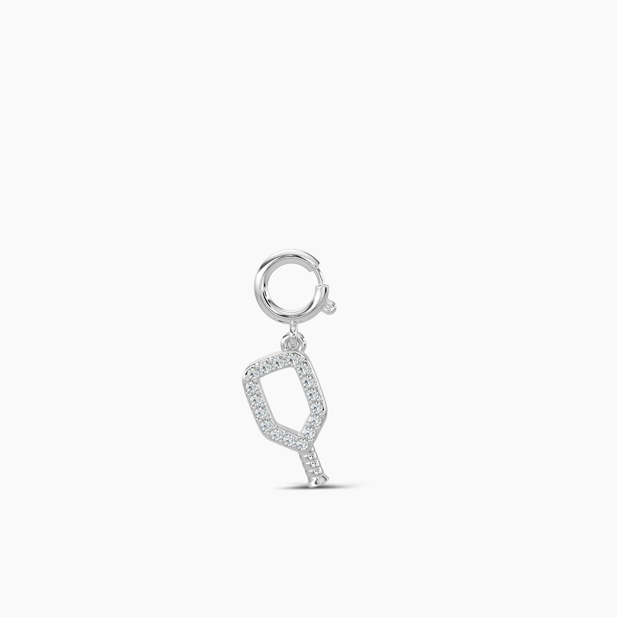 14KW 0.05 Ctw Pickleball Racquet Diamond Charm