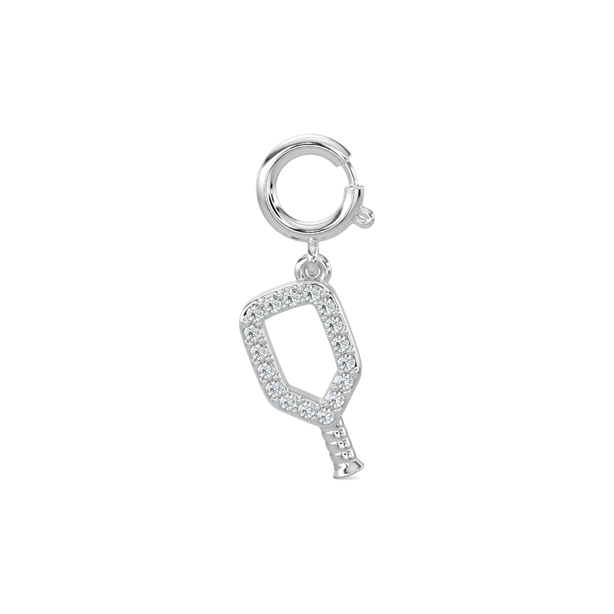 0.05 Ctw Pickleball Racquet Diamond Charm