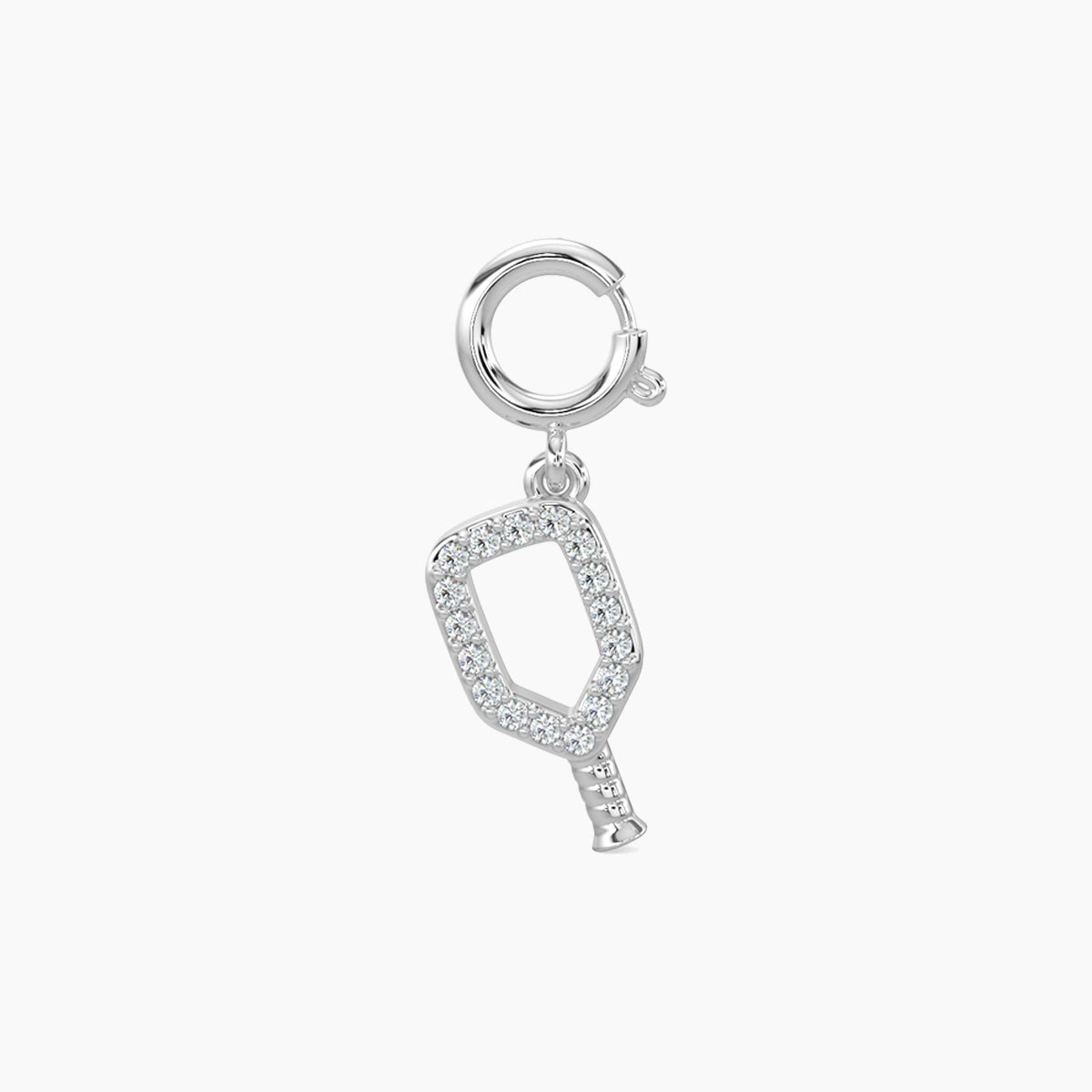 0.05 Ctw Pickleball Racquet Diamond Charm