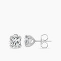 2.00 Ctw Lab Grown Diamond Triple Prong Cushion Stud with Medium Push Back