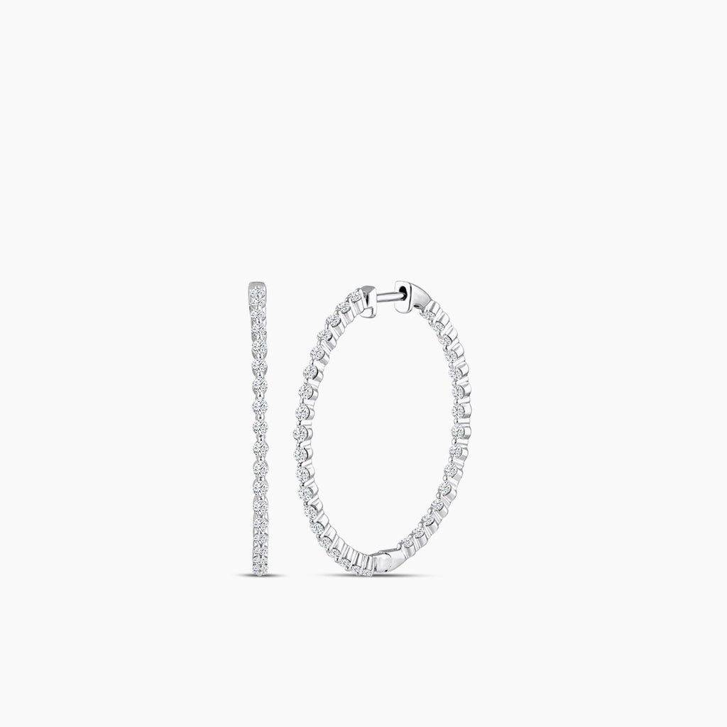 10KW 1.50 CTW LAB GROWN DIAMOND HOOP EARRING