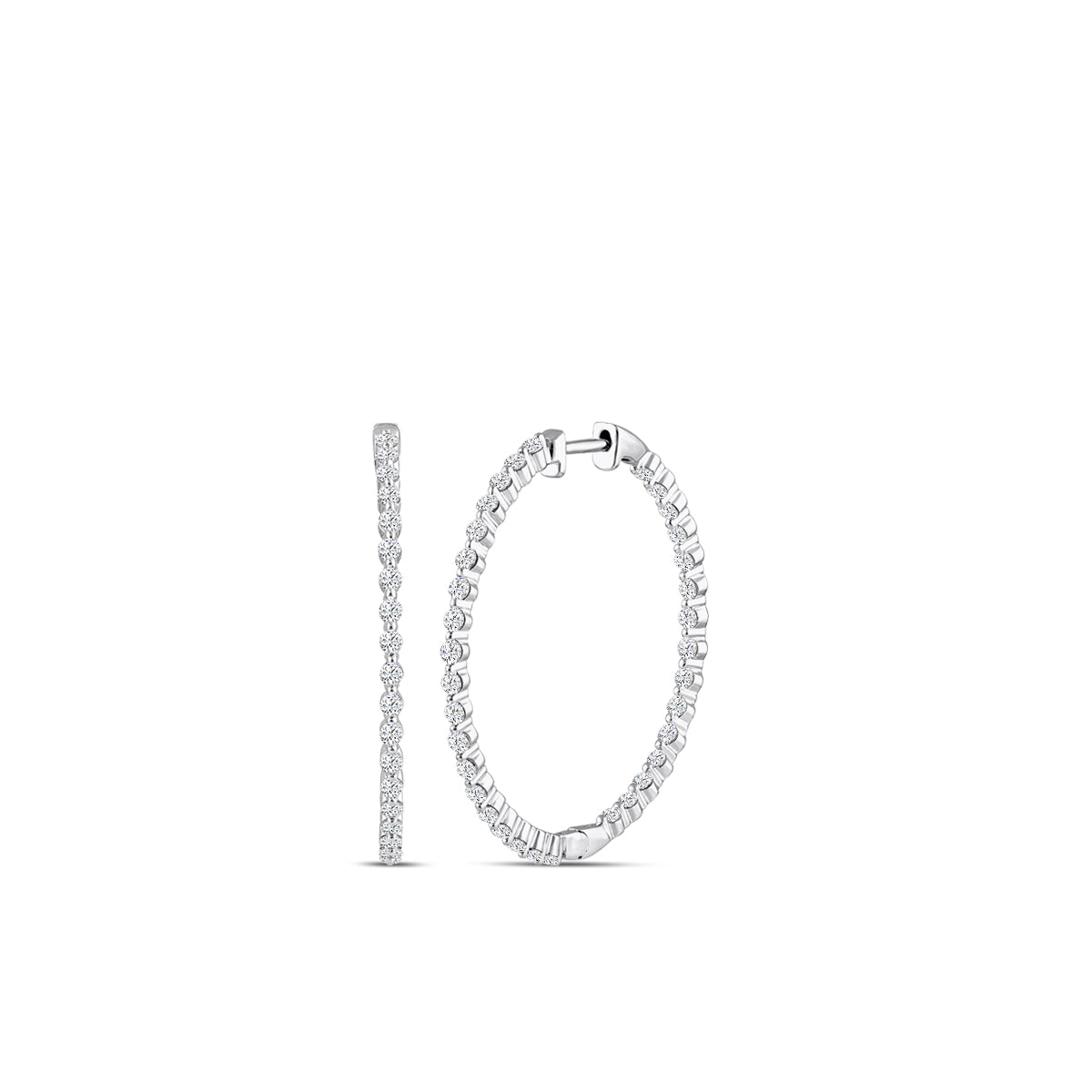 10KW 1.50 CTW LAB GROWN DIAMOND HOOP EARRING