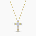 10KY 1.00 CTW LAB GROWN DIAMOND CROSS PENDANT WITH CHAIN