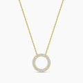 10KY 1.00 CTW LABD GROWN DIAMOND CIRCLE PENDANT WITH CHAIN