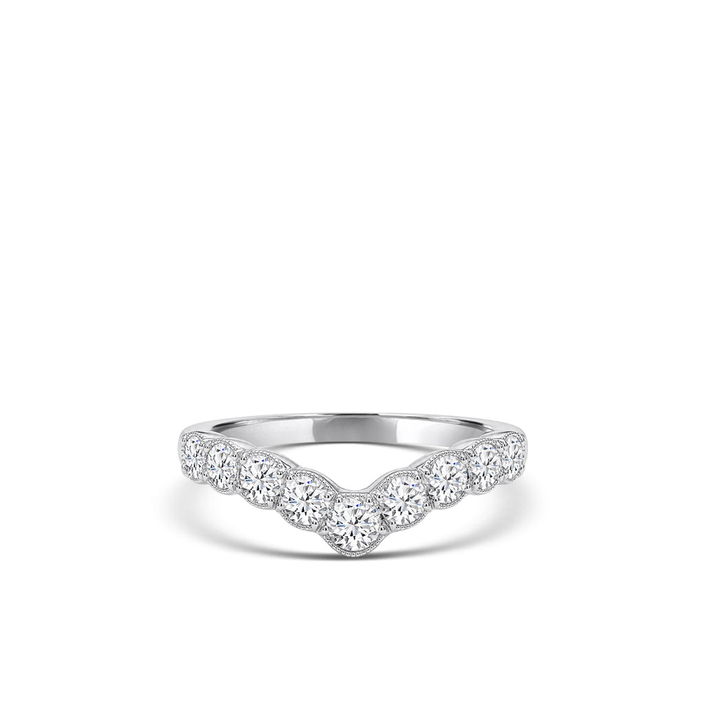 14KW 1.50 CTW LAB GROWN DIAMOND CHEVRON BAND RING DIGITAL CERTGSI 851572709