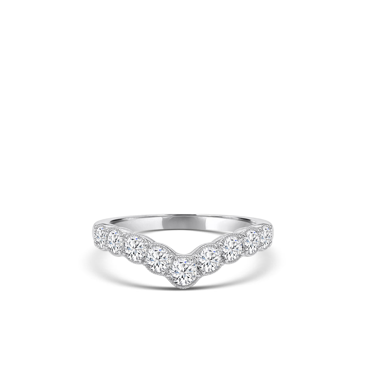 14KW 1.50 CTW LAB GROWN DIAMOND CHEVRON BAND RING DIGITAL CERTGSI 851572709