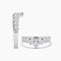 14KW 1.00 CTW LAB GROWN DIAMOND CHEVRON BAND RING