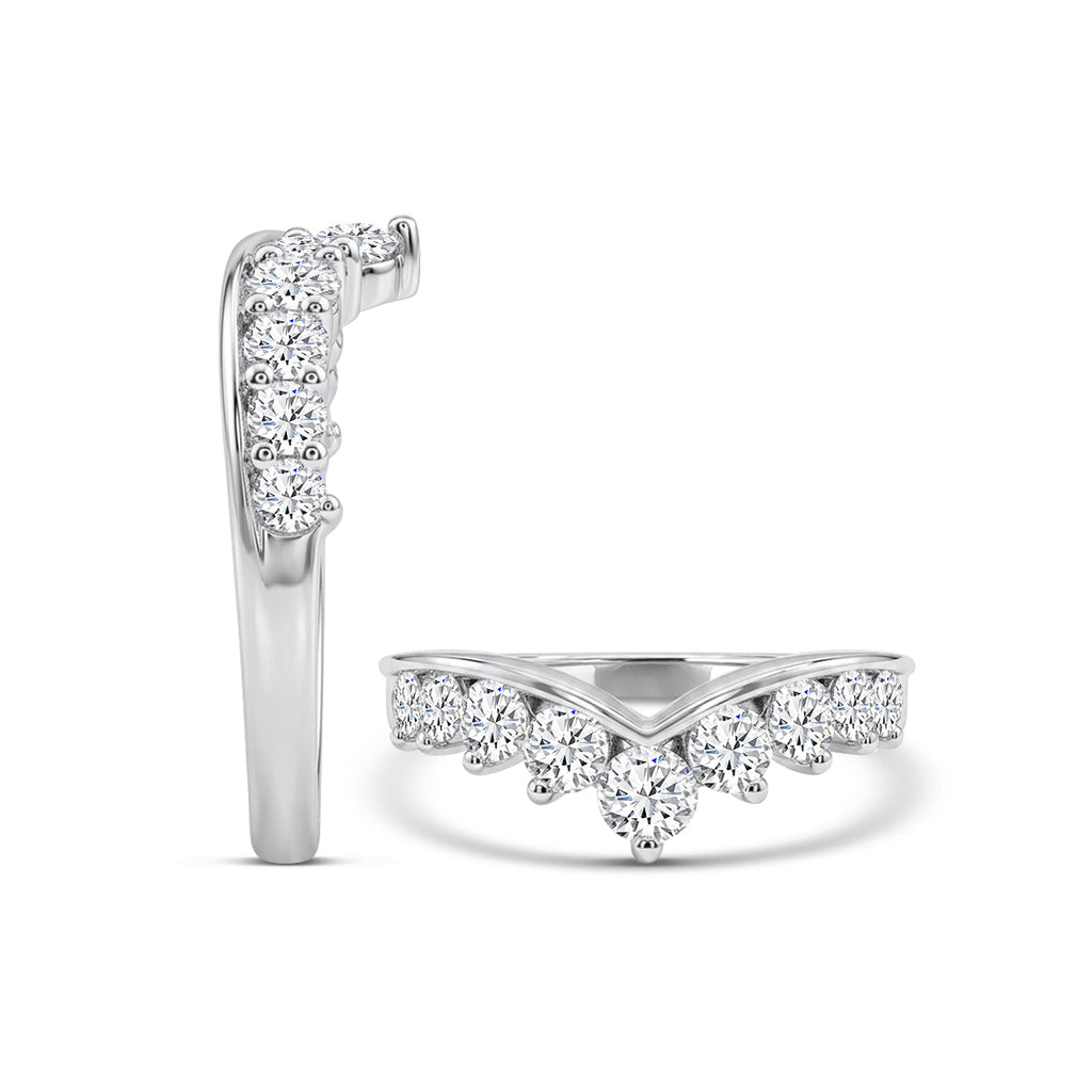 14KW 1.00 CTW LAB GROWN DIAMOND CHEVRON BAND RING