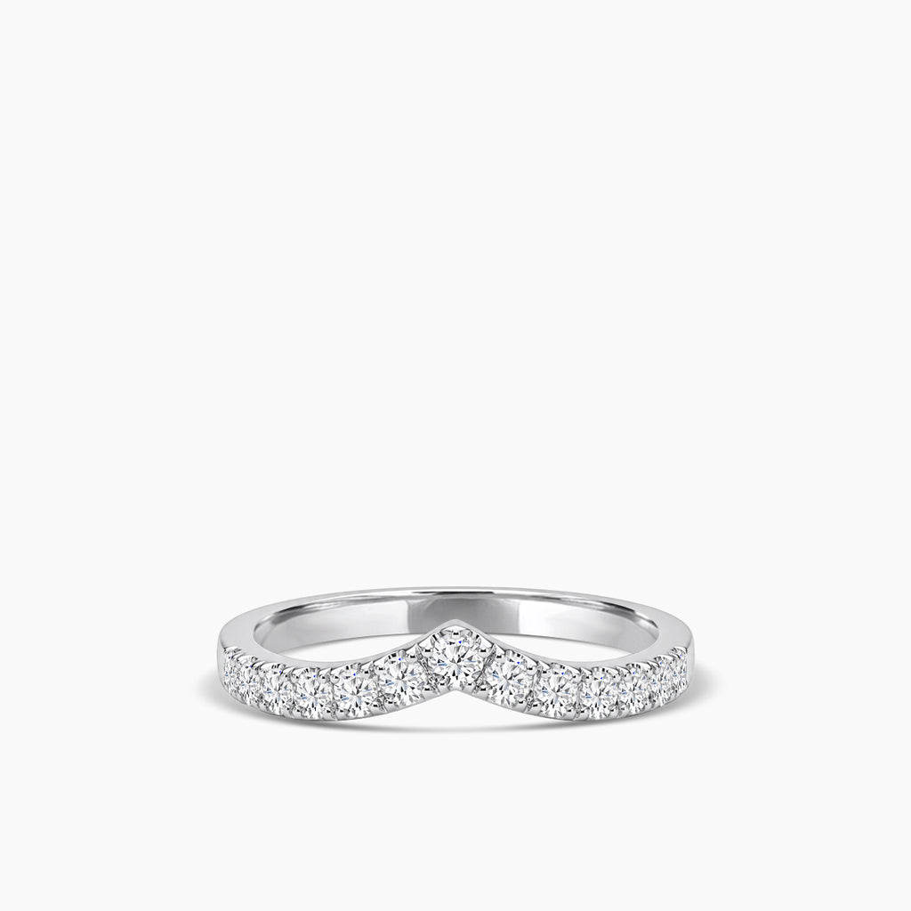 14KW 0.50 CTW LAB GROWN DIAMOND CHEVRON BAND RING
