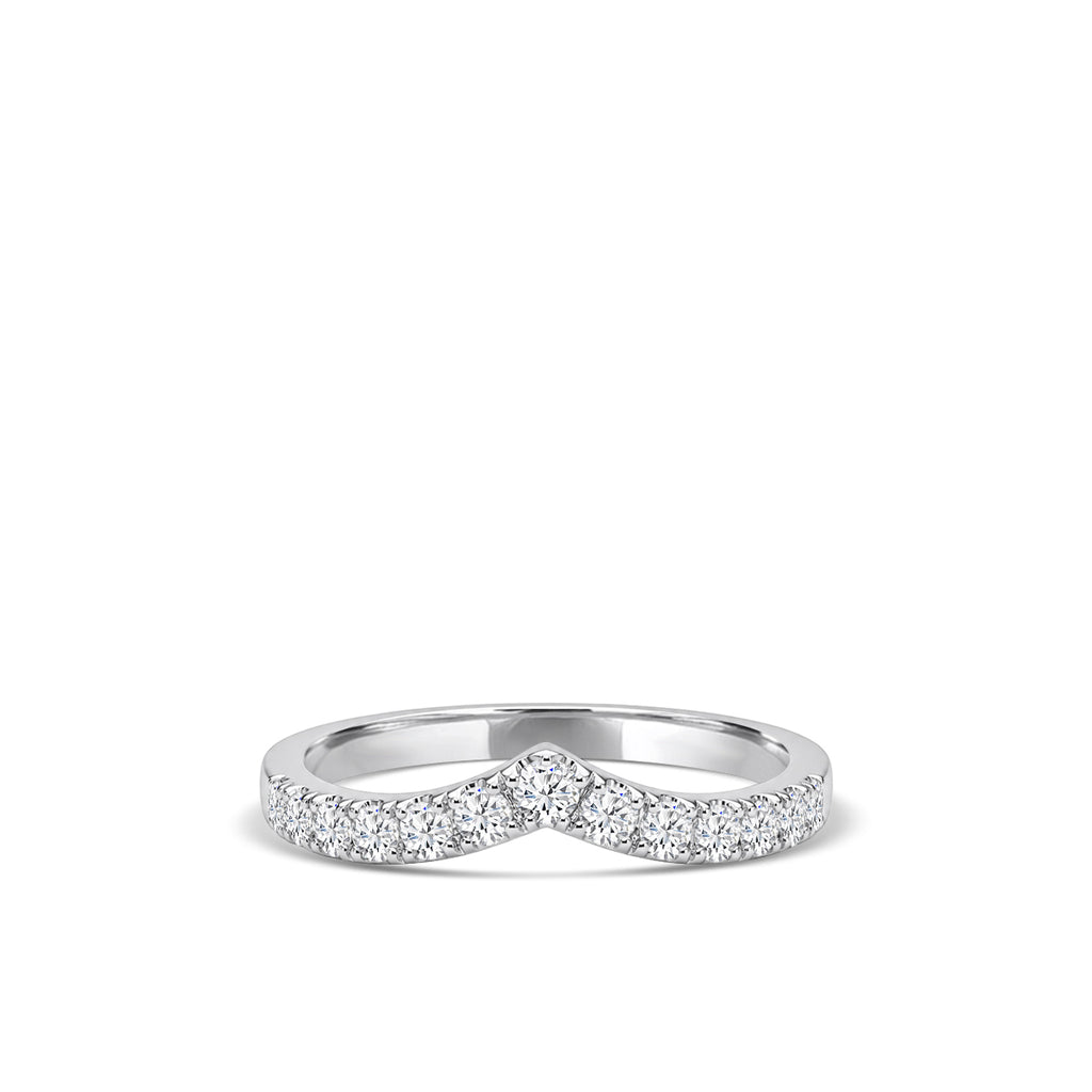 14KW 0.50 CTW LAB GROWN DIAMOND CHEVRON BAND RING
