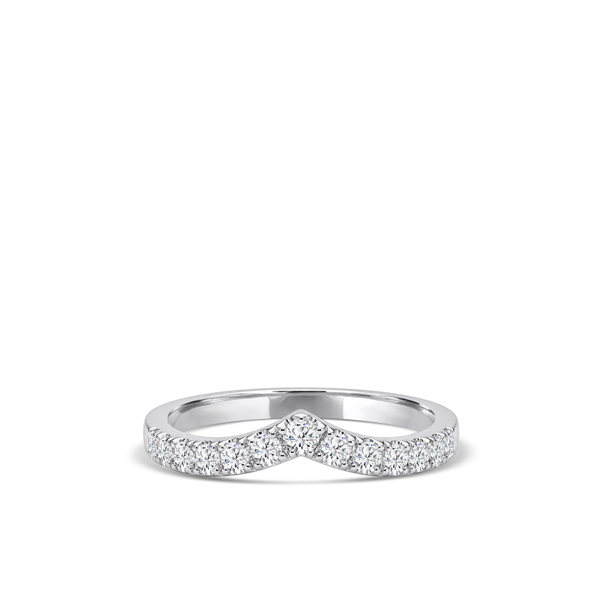14KW 0.50 CTW LAB GROWN DIAMOND CHEVRON BAND RING