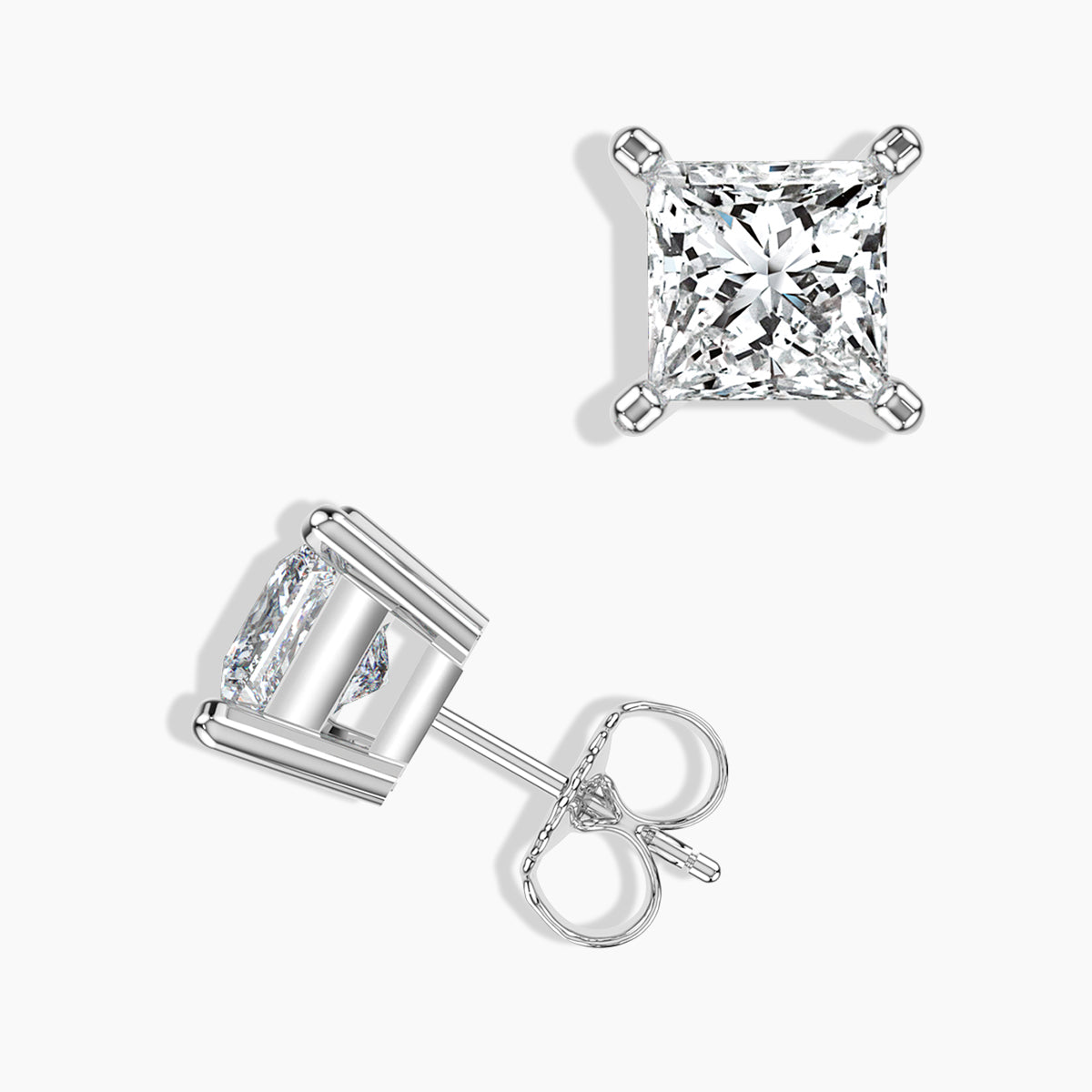 Lab Grown Diamond Classic 4 Prong 6.00 Ctw Studs with Medium Push Back