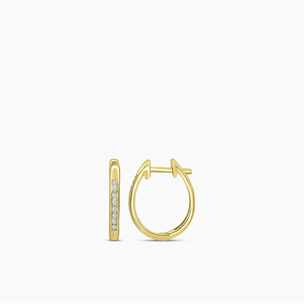 0.08 Ctw Diamond Oval Shape Earring Huggies