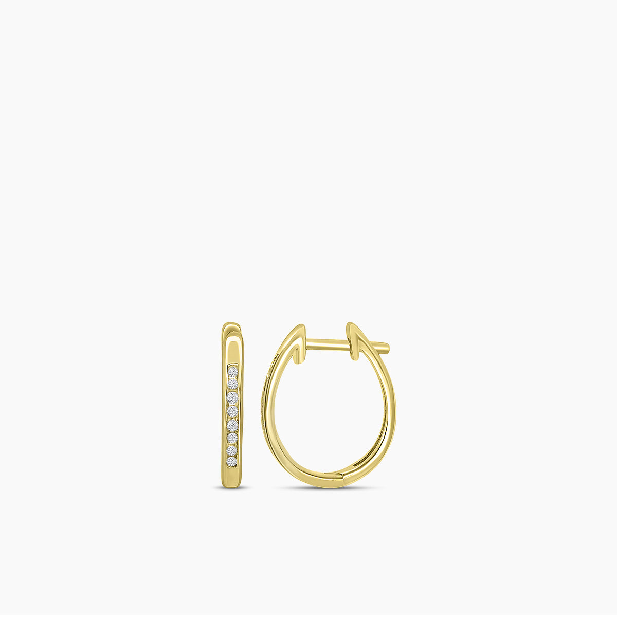 0.08 Ctw Diamond Oval Shape Earring Huggies