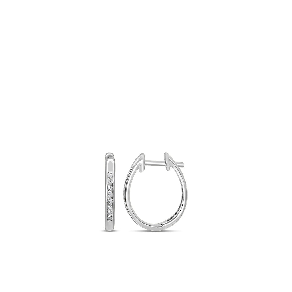 0.08 Ctw Diamond Oval Shape Earring Huggies