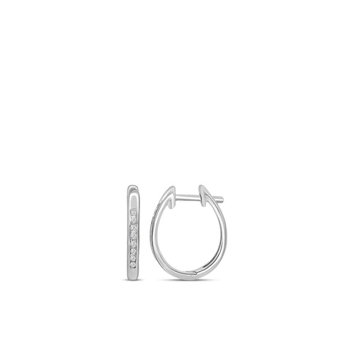 0.08 Ctw Diamond Oval Shape Earring Huggies