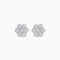 1 Ctw Diam 7 stone Flower Earrings with Miracle Plating