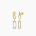 0.20 Ctw Diamond Paper Clip Oval Earring