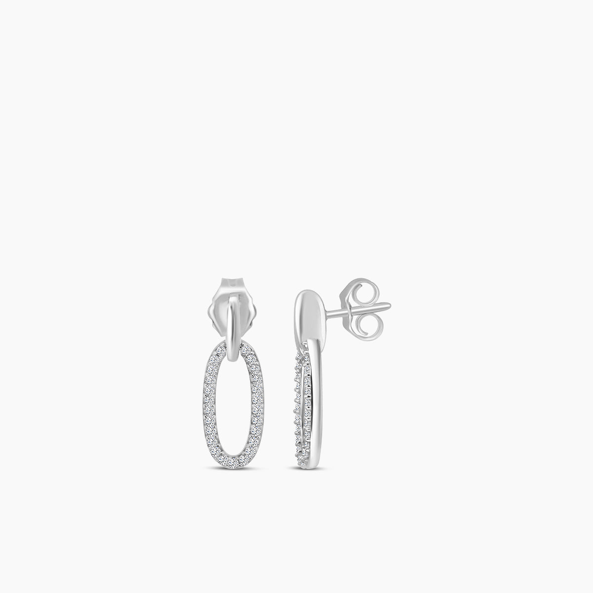 0.20 Ctw Diam Fashion Oval Earring