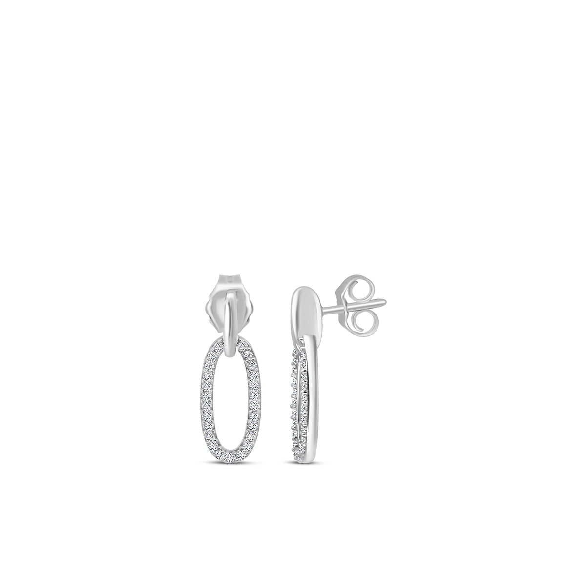 0.20 Ctw Diam Fashion Oval Earring