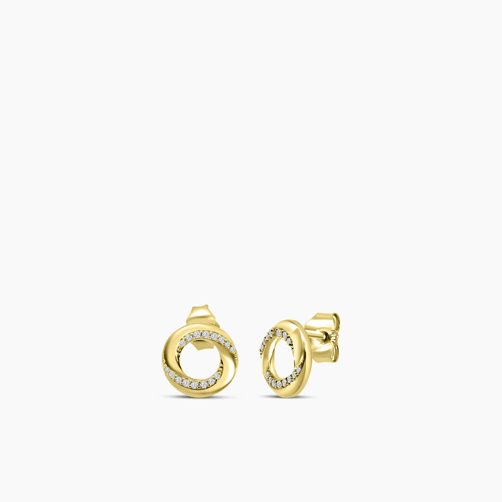 0.12 Ctw Diamond Circle Earrings with Push Back