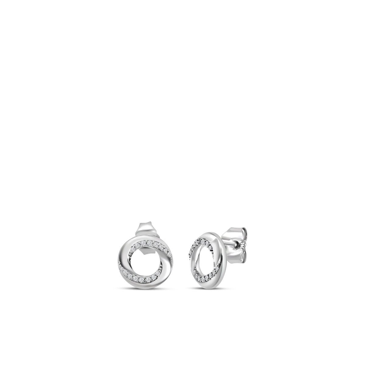 0.12 Ctw Diamond Circle Earrings