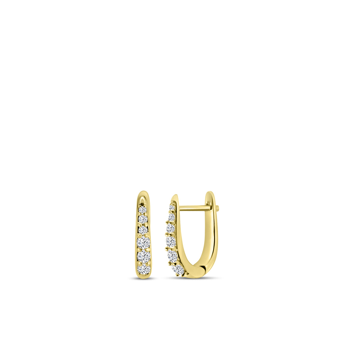 14KY 0.20 Ctw Diamond Huggie Earring