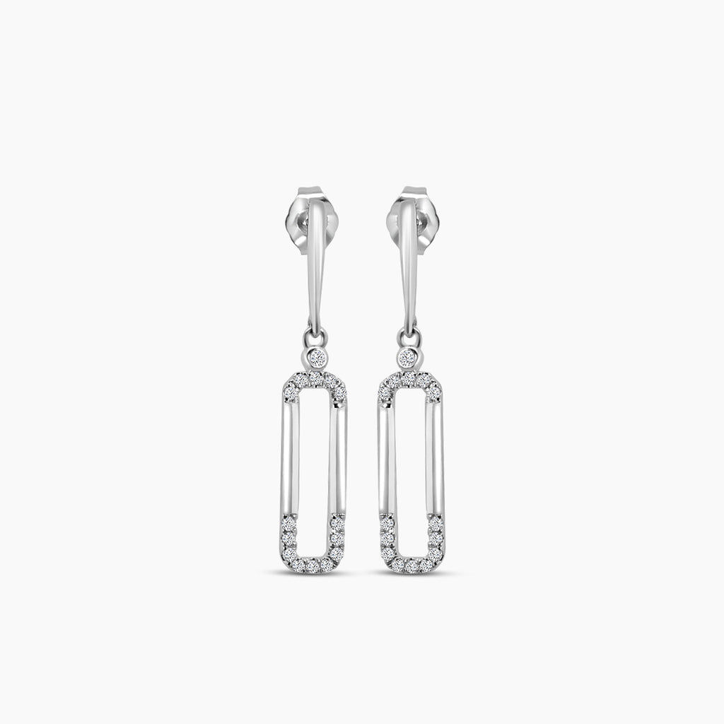 0.20 Ctw Diamond Paper Clip Earring with Push Back