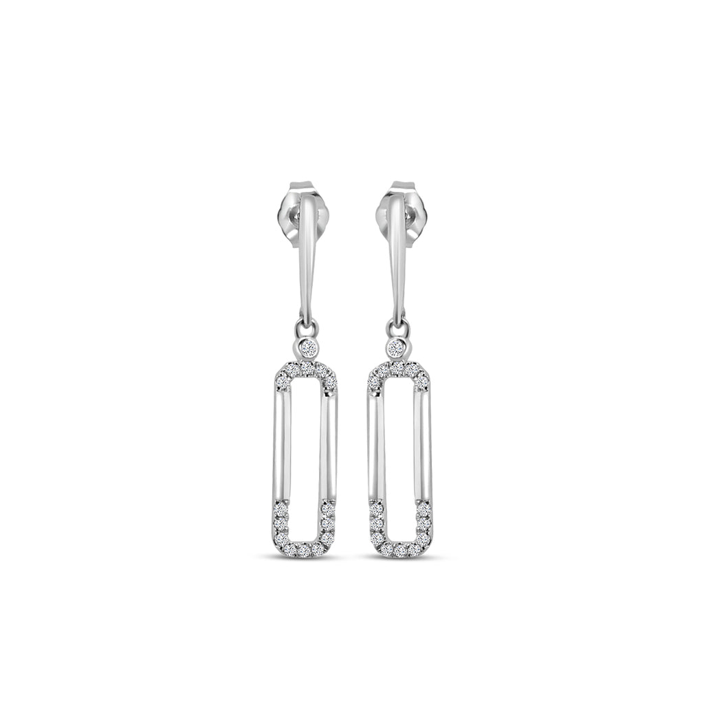 0.20 Ctw Diamond Paper Clip Earring with Push Back